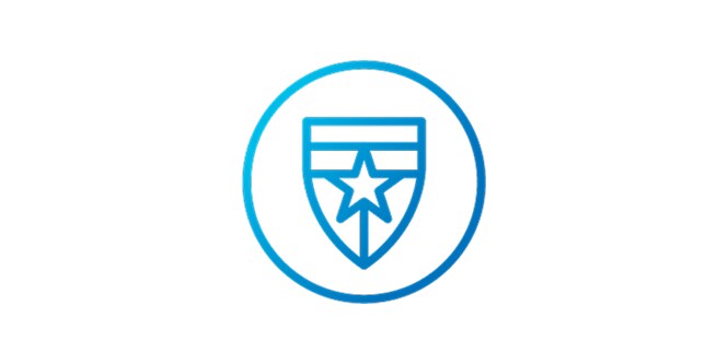 icono de un escudo con una estrella
