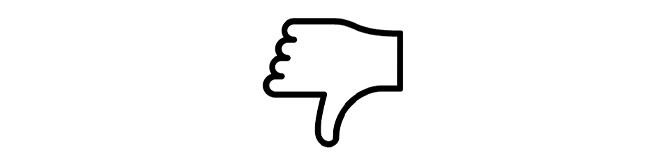 icono de pulgar hacia abajo
