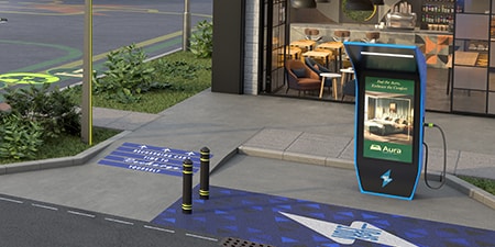 Estación de carga para VE con seguridad mejorada gracias a la seguridad del suelo.
