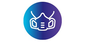 Icono de media máscara facial reutilizable
