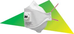 Mascarilla desechable 3M con contenido reciclado en producto y embalaje
