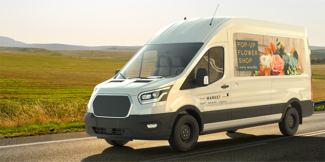 Vehículo blanco con la Envision Lámina pl50mc-10
