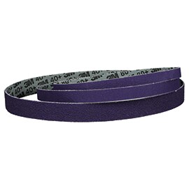 Banda abrasiva de lijado 3M de color morado enrollada en forma de bucle