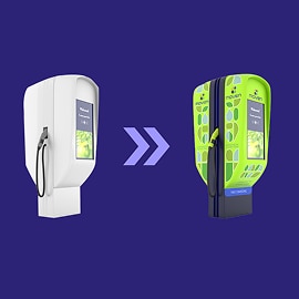 Dos puntos de recarga de vehículo eléctrico.