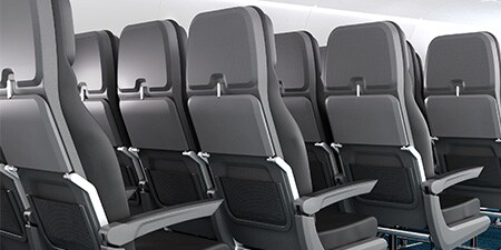 Pared, piso, techo de un avión que muestra dónde aplicar sistemas termoacústicos 3M.
