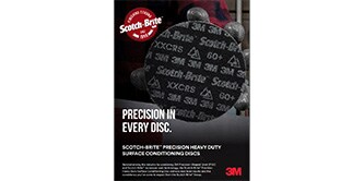 Imagen de la portada del folleto de discos para la preparación de superficies Scotch-Brite™ Precision HD
