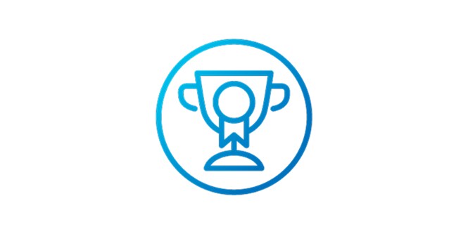 icono de un trofeo con cinta
