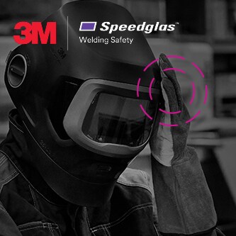 Soldador con pantalla de soldadura 3M Speedglas y cabezal de encintado
