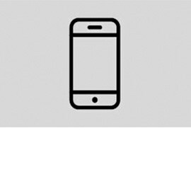 Imagen de icono de smartphone negro sobre fondo gris